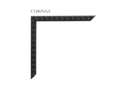 Modern, Dentals, Black, Petite Frame, Lightly Distressed, Custom Frame Moulding, 5/8" Wide x 3/4" Deep, Luxury Framing