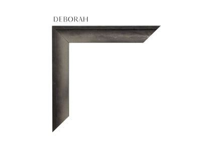 Modern, Metallic Dark Grey over Silver undertones, Black, Hammered, Custom Frame Moulding, 1 1/8" Wide x 1 1/8" Deep, Luxury Framing