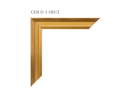 Gold, Light Patina, Yellow Gold over Brown Undertones, Small Frame, Metallic, Heritage, Luxe, Heirloom, Classical, Custom Frame Moulding, 1 1/4" Wide x 1" Deep, Luxury Framing