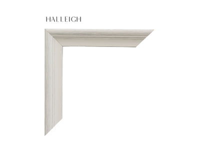 Whitewashed, Sloped, White, Coastal, Solid Wood, Custom Frame Moulding, 1 1/4" Wide x 1" Deep, Luxury Framing