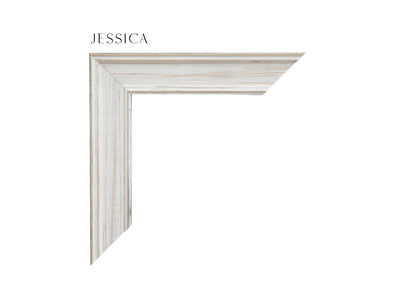 Whitewashed, Coastal, White, Weathered, Distressed, Small Frame, Custom Frame Moulding, 1 3/8" Wide x 7/8" Deep, Luxury Framing